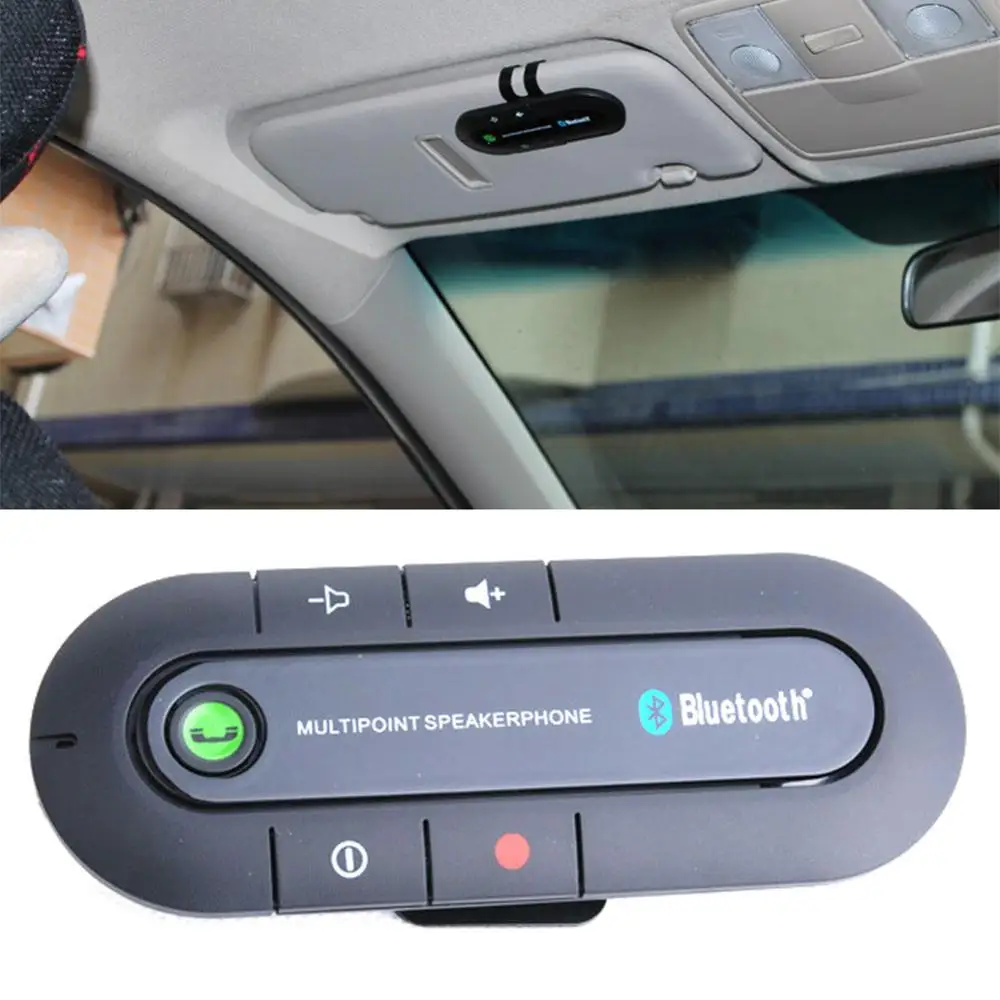 

Bluetooth Handsfree Car Kit Wireless Bluetooth Speaker Phone MP3 Music Player Sun Visor Clip Speakerphone with Ports Car MP3