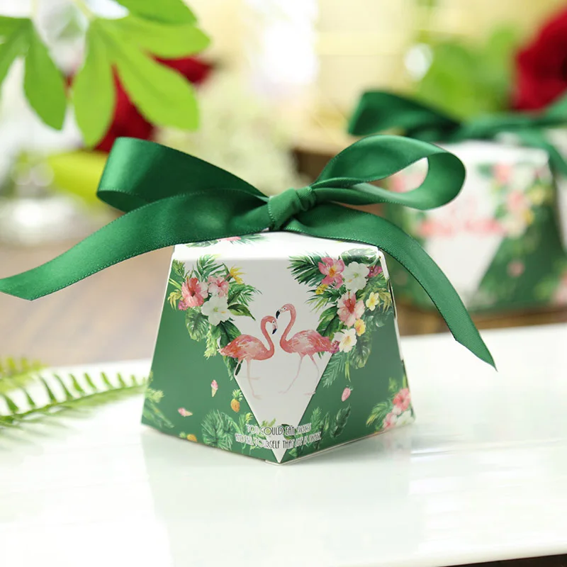 50 шт./лот многоцветный треугольной пирамиды Стиль свадьбы пользу коробки и сумки сладкий подарок конфеты Коробки для День рождения поставки - Цвет: M11  Green
