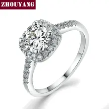 Silver Color Exquisite Bijoux Fashion Square Wedding Engagement Ring Made With Cubic Zirconia Jewelry R531 R559