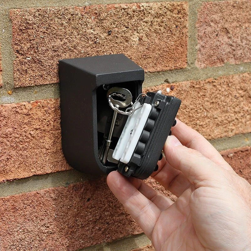 1Pc Black Security key Locker Outdoor Combination Hide Key Safe Lock ...