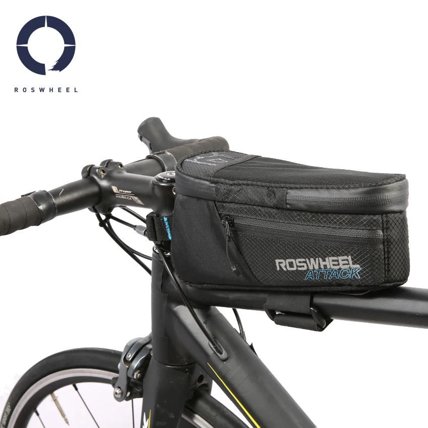 Flash Deal Roswheel Waterproof Cycling Front Frame Tube Top Bicycle Bike Bag Pannier Cycling Pack with Phone Holder Attack Series 121370 0