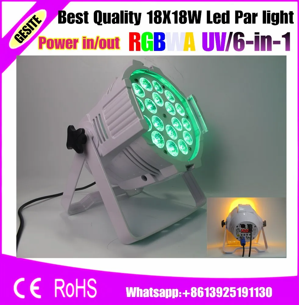 2 шт./Лот 18 шт. * Вт 6 в 1 Quad Color RGBW/RGBA/RGBWAUV LED Par Can с Powercon DMX IN OUT|led par|led par canled rgba |