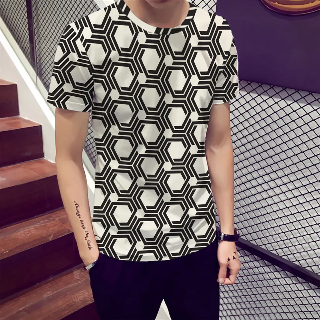 Мужская рубашка летние повседневные мужские рубашки slim fit Chemise homme Полный 3D Печатный классный принт Топ Блузка Большие размеры, S-3XL