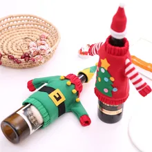 1 шт. Рождественская бутылка вина держатели снеговик украшение Санта-Клаус Рождественская бутылка Кепки Рождественская декорация украшения для дома O17