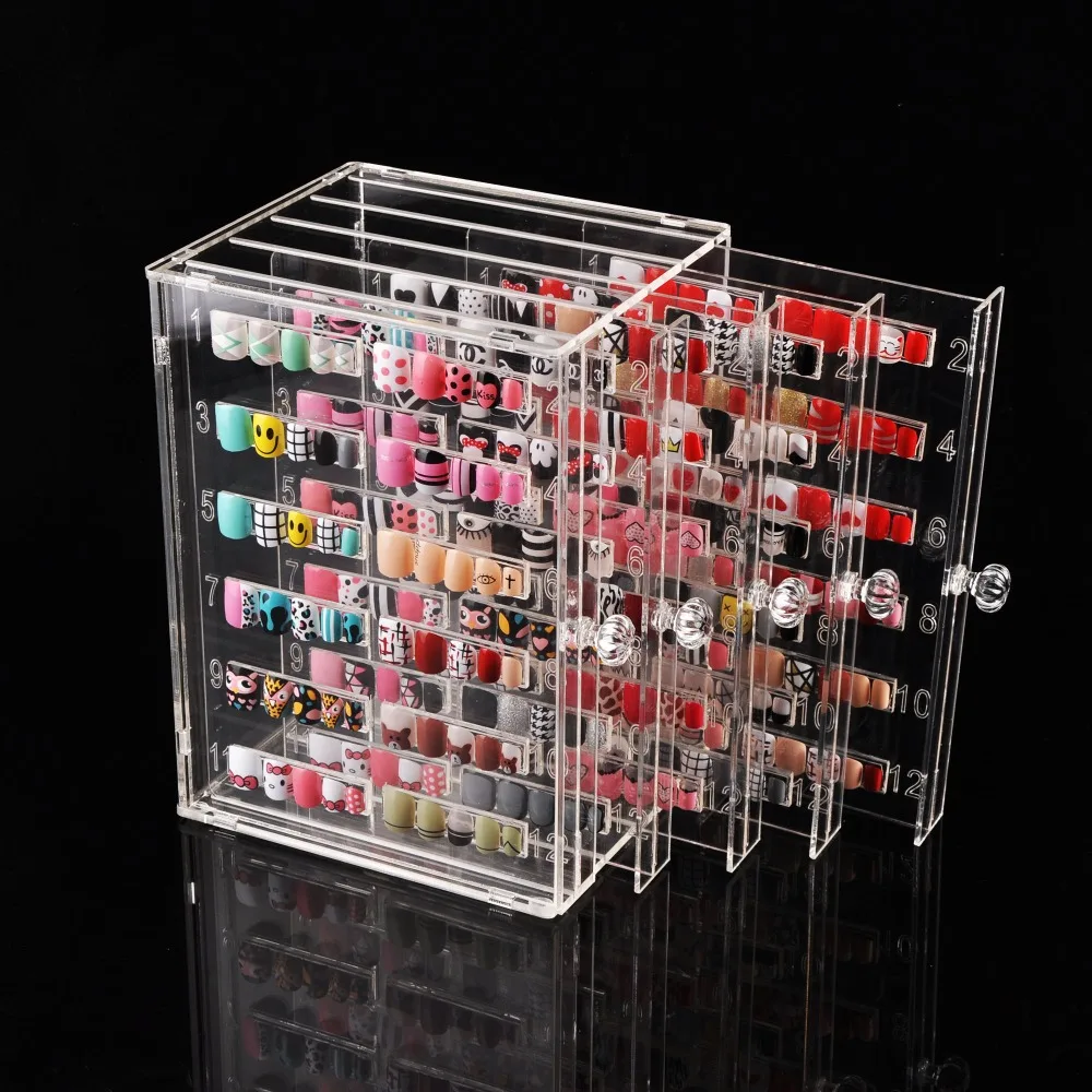 Ложные наконечники для ногтей, подставка-органайзер, 300 цветов, акриловые наконечники для ногтей, прозрачный чехол для дисплея для маникюрного салона, хранение для принадлежностей для дизайна ногтей, коробка