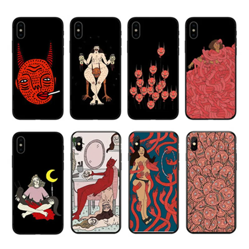 Силиконовый ТПУ чехол Polly nem pintura arte suave preto для телефона iphone 8 7 Plus 12 11 MAX лучший