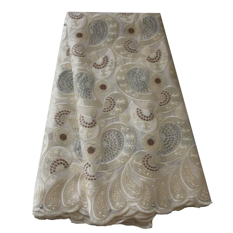 Cream swiss voile lace fabric