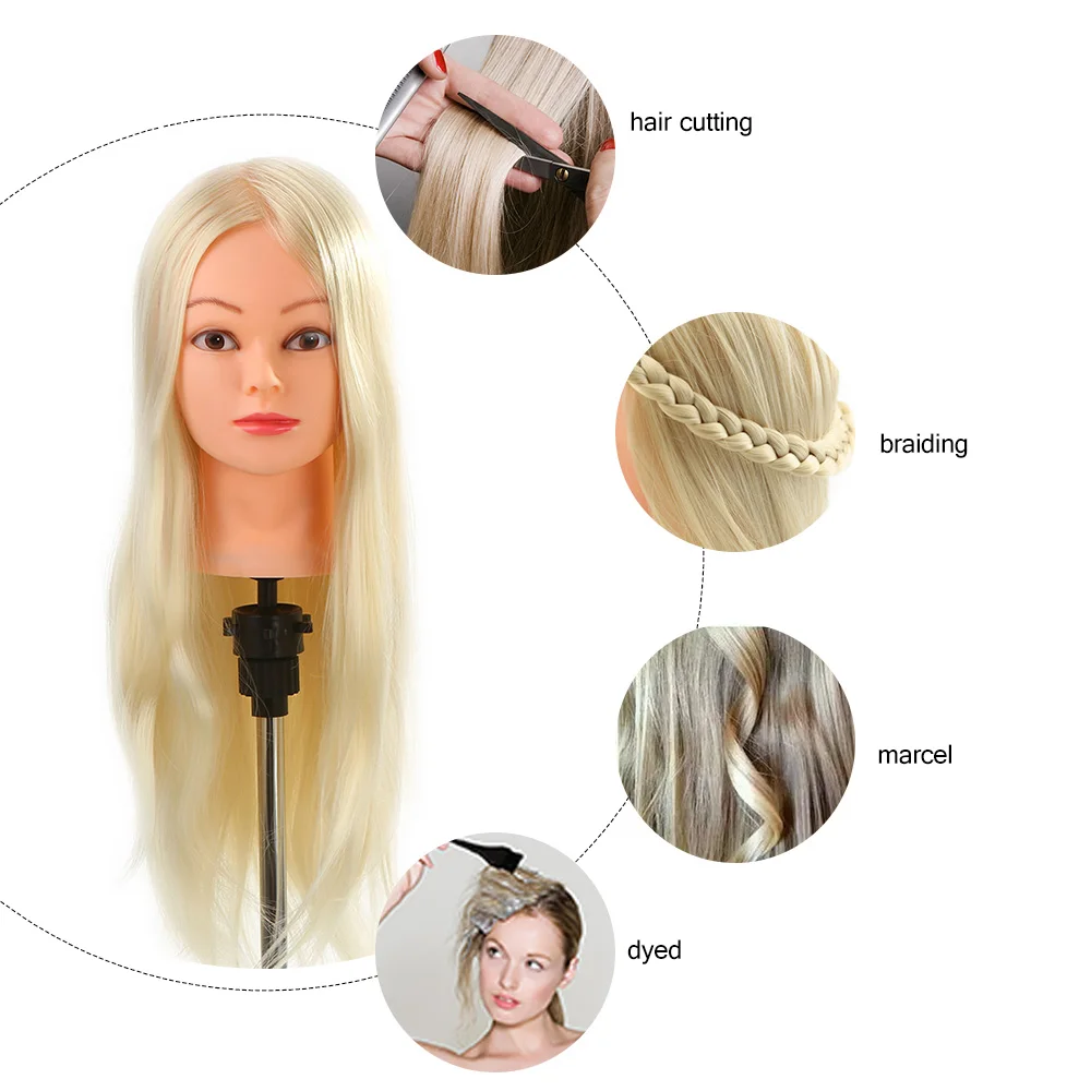2" 30% настоящие человеческие волосы Парикмахерская учебная головка+ зажим салон волос резка плетение голова-манекен для практики манекен для волос голова
