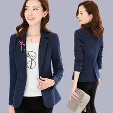 Free Shipping New Women Work Wear Fashion Coat Autumn Slim Suit Lady Long Sleeved Casual Jacket Female autumn summer new women shirt dress long sleeved female dresses slim fashion party office lady sundress plus size casual rob
