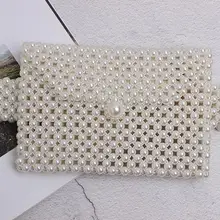 Мода дикая волна талии пакет тканый жемчуг маленькая сумка женский мини кошелек эластичный пояс A756