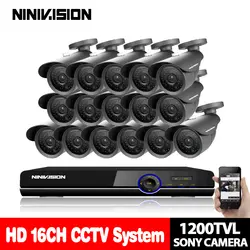 Дома 16ch AHD 1080 P HDMI Выход 16 канала Hybrid DVR NVR видеонаблюдения Крытый Открытый SONY CCD 1200TVL 1.0MP камера CCTV Наборы