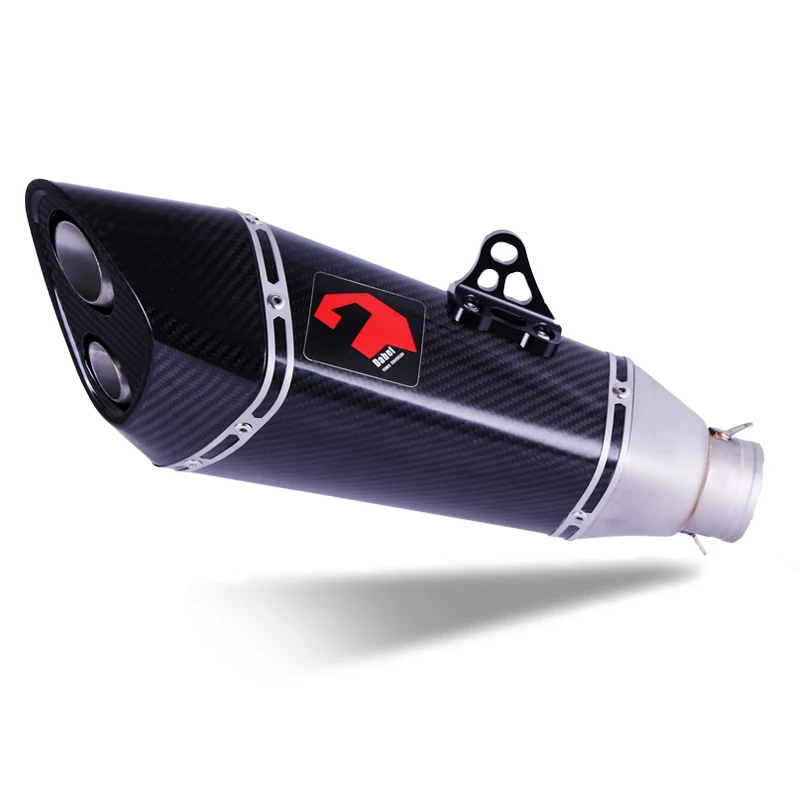 Universal Motorcycle modification 51mm real carbon fiber Muffler Exhaust pipe Short Double