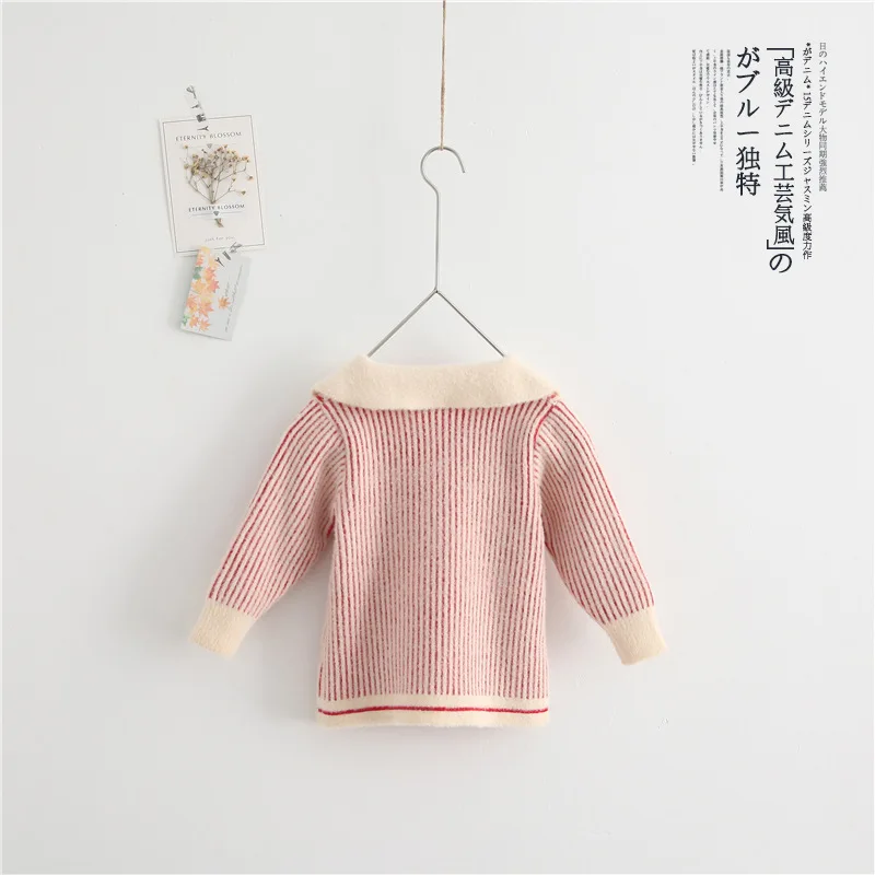 Милые свитера для маленьких девочек; Новинка 2019 года; сезон осень-зима; вязаный кардиган с принтом вишни для маленьких девочек; куртка с