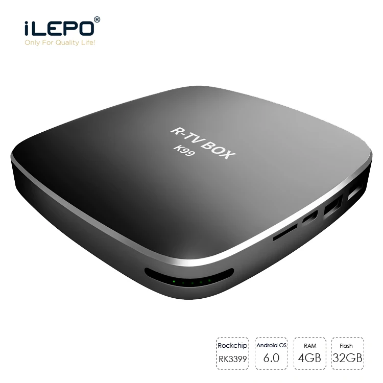 

iLEPO R-TV BOX K99 Android TV BOX RK3399 Cortex-A72 + Cortex-A53 4GB 32GB Dual-channel 2.4+5GHz WiFi 1000M LAN USB3.0 TYPE C
