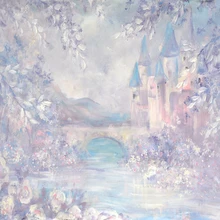 Huayi nova pintura a óleo chegada castelo fotografia pano de fundo para os estúdios recém-nascidos cenário d-8590