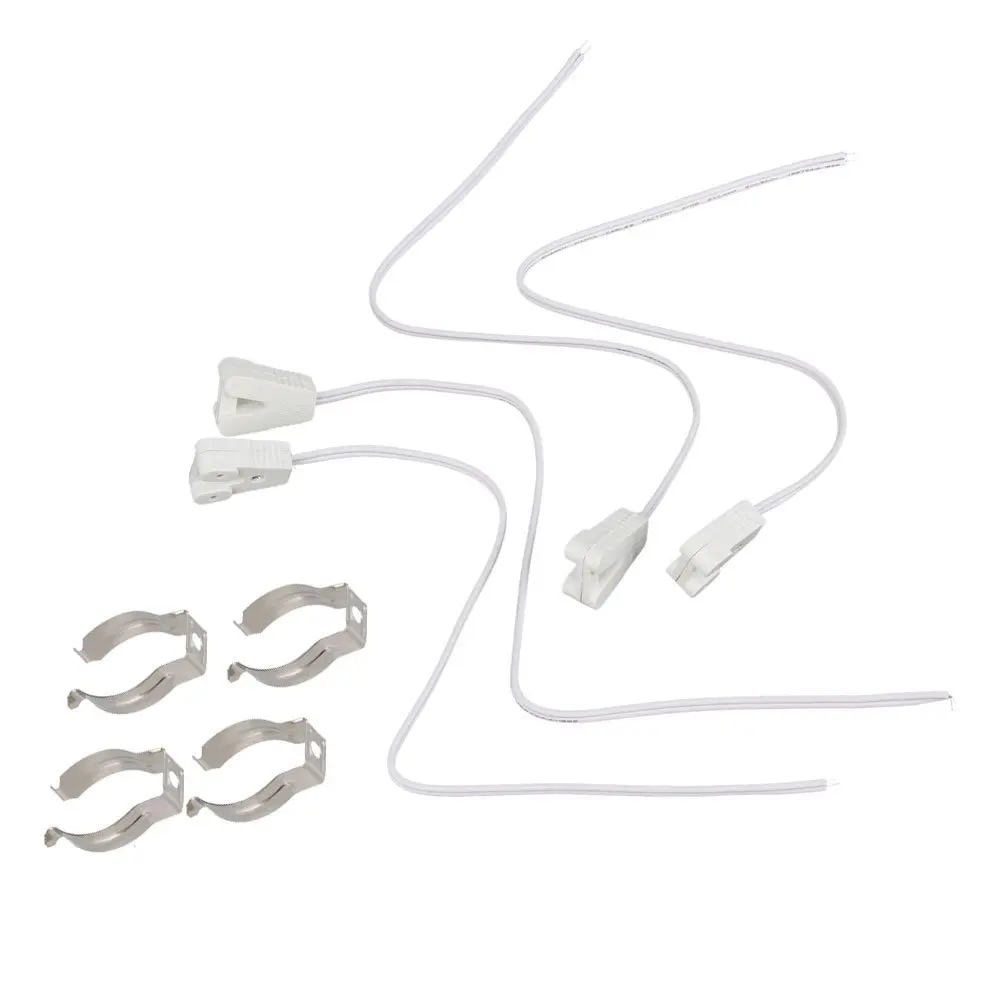 

T8 Lamp Holder Socket 120cm LED Tube Base Bracket Clips Fluorescent AC100-250V 50/60Hz Pack of 4
