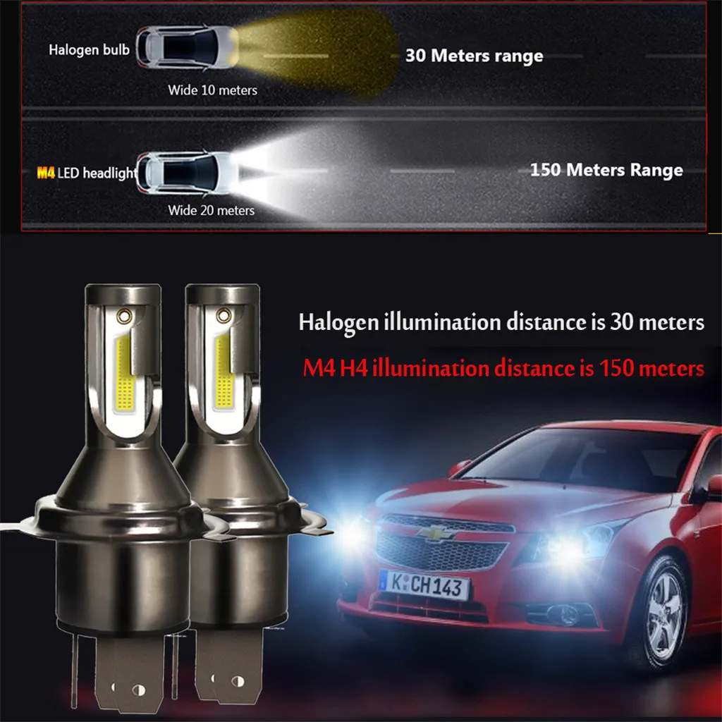 

H4 LED Bulbs Bi-Xenon Hi/Lo 110W 26000LM Headlight Conversion Kit Lamp 2pcs M4 H4 LED headlight Waterproof IP68 Car Accessories