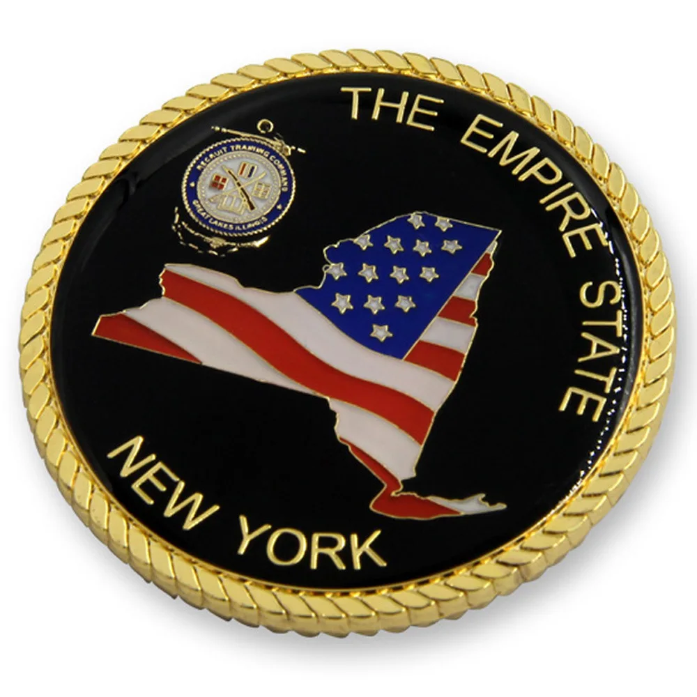 

low Price usa new york Coin hot sale custom american empire state coins High Polish Rope Edge Coin