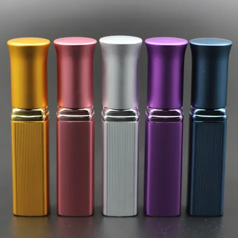 Frasco de Perfume de Vidro de Alumínio Bomba de Perfume Recipiente de Líquido Recarregáveis Atomizador Vazio Spray Anodizado Bottle Mini Viagem 50 Pcs 6 ml