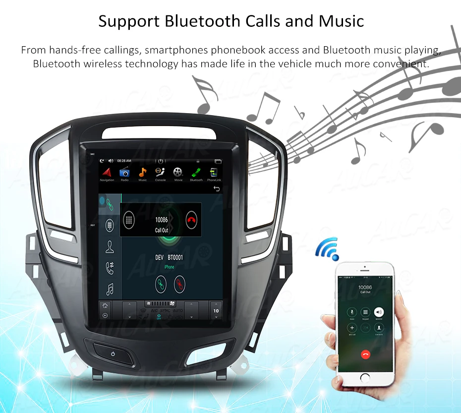 Best Android 7.1 10.4" Tesla Style for Opel Insignia Buick Regal 2014 - Car GPS Mulltimedia Bluetooth Radio WIFI 4G Vertical Stereo 15