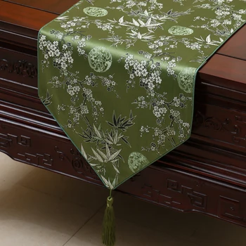 

Elegant Handmade Plum Bamboo Table Runner Wedding Dining Table Mat Chinese Silk floral Tablecloths for Rectangular Table