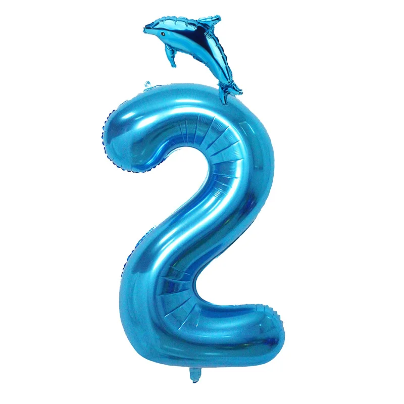 2 шт Мини Дельфин день рождения шары 32 дюйма 40 дюймов 0-9 фольгированные цифры шар мальчик девочка день рождения украшения игрушки Globos