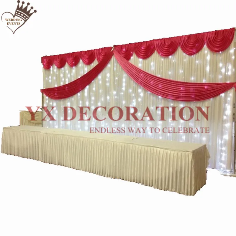 Wholesale Price Ice Silk Backdrop Curtain With Led Light Stage