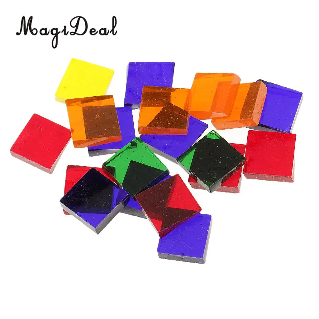 MagiDeal 500 шт разноцветная квадратная стекловидная прозрачная ...