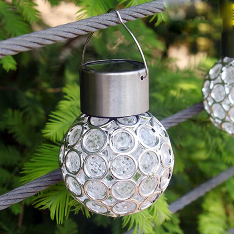 Solar Lamp Outdoor Waterproof LED Solar Light Colorful Hollow Ball Hanging Lamp LED Solar Powered Control Lamps Light Yard Lamp (10)