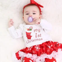 Комплекты одежды на Рождество и год для новорожденных, малышей, маленьких девочек; одежда для малышей, малышей, младенцев, малышей, детей; одежда для рождественских праздников с героями мультфильмов+ леггинсы+ обувь+ боди; Bebes; Рождественская одежда