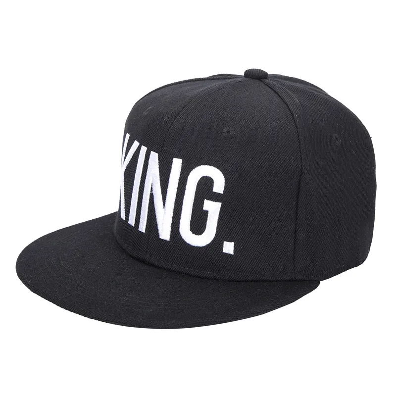 Новая мода королева и король буквы хоп однотонные кепки бейсболка с заплатой кепки в стиле хип-хоп кожа Солнцезащитная бейсболка Черные Шляпы