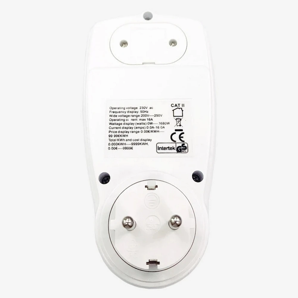 Intelligent AC Energy Meter Wattmeter Socket Backlight EU US FR UK Voltage Current Frequency Electricity Monitor EU/US/UK Plug