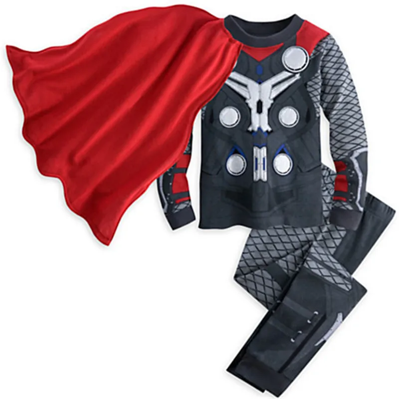 3 8Years Kids Boy Pyjamas Winter Children Funny Superhero Thor Costume