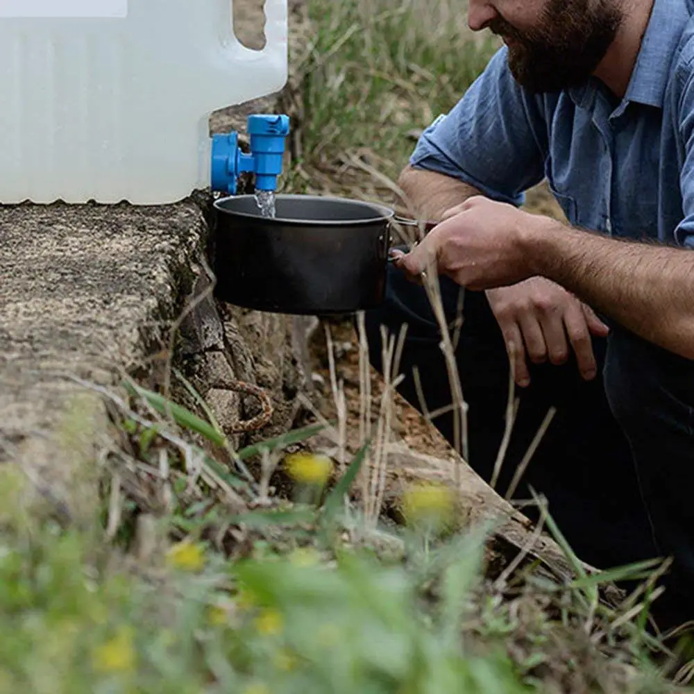 Depósito de agua para Camping Pokich recipiente de agua para beber en casa Cubo de almacenamiento de contenedores de agua para acampar al aire libre auto-conducción 15L