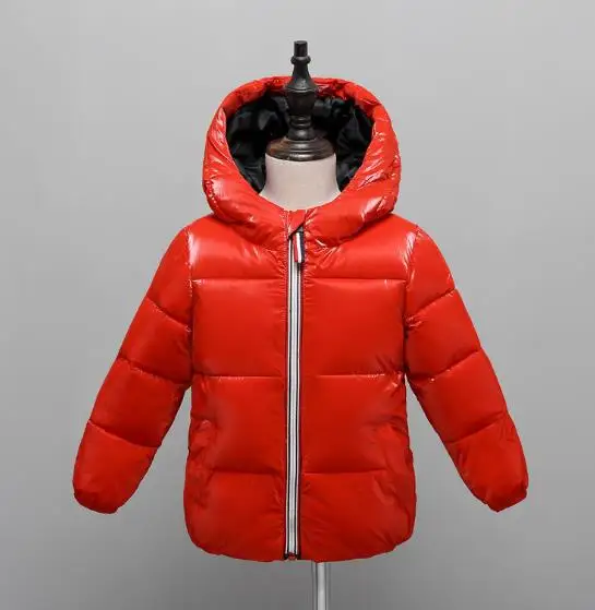 HH/зимняя куртка; Детская осенняя парка для девочек; черный, золотой, серебряный пуховик для мальчиков; куртка с капюшоном; зимний комбинезон; детская одежда - Цвет: red