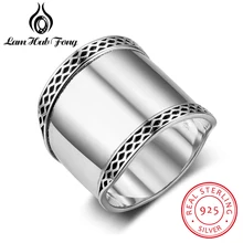 925 пробы серебряные кольца для женщин 20 мм широкие обручальные кольца с волнистым кружевом кольца высокого качества подарок