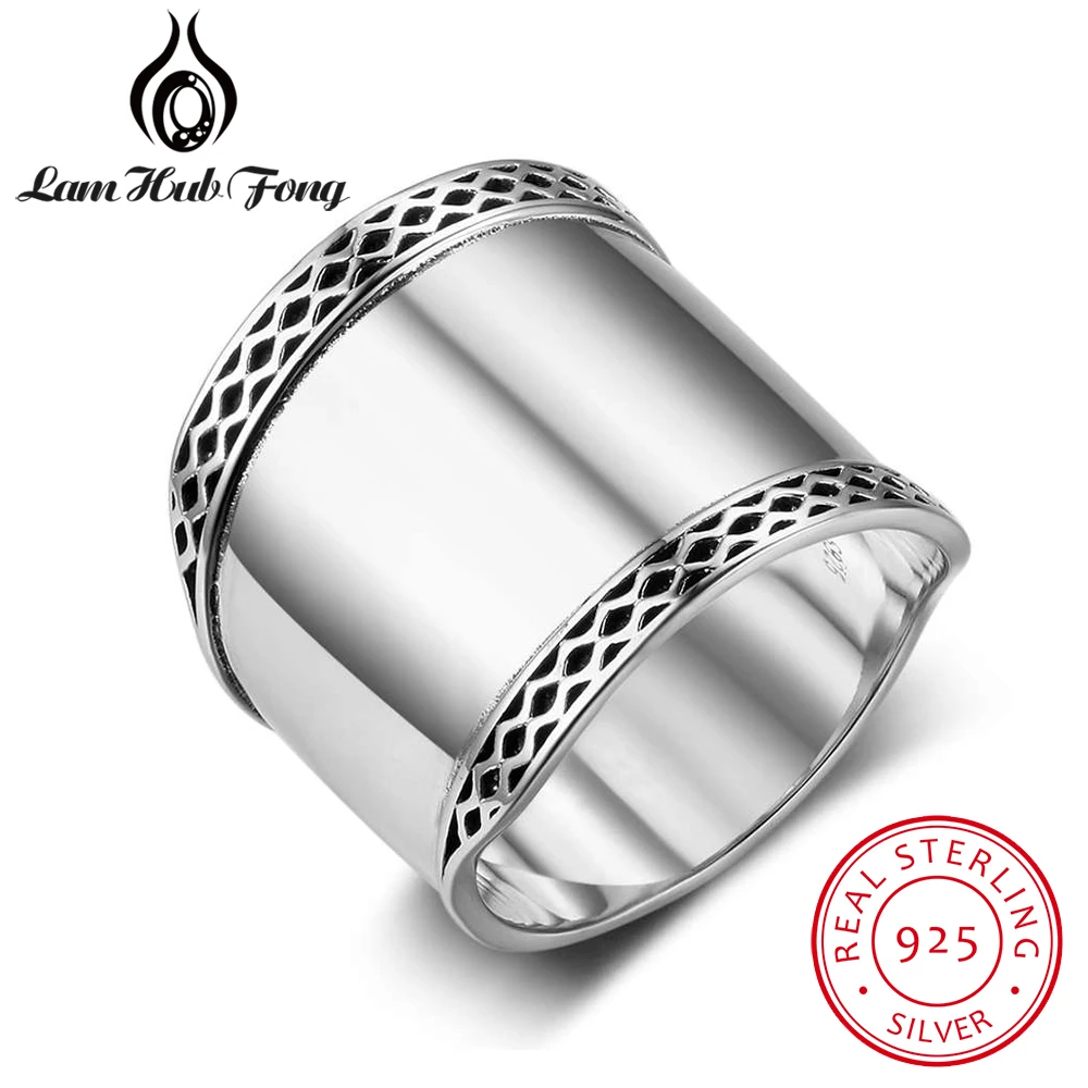 

Vintage Style 925 Sterling Silver Rings Wedding Bands with Wave Lace Rings Fine Jewelry Gift for for Women (Lam Hub Fong)
