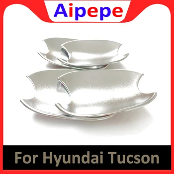 

ABS Chrome Door Handle Bowl Decorations Door Handle Protective Covering Accessories cup Trims For Hyundai Tucson 2015 2016 2017