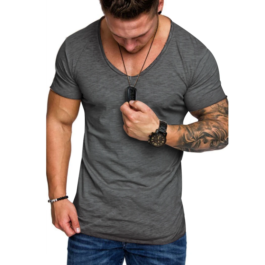 2018 Summer Casual Short Sleeve T shirts For Men Tshirts Slim Fitness ...