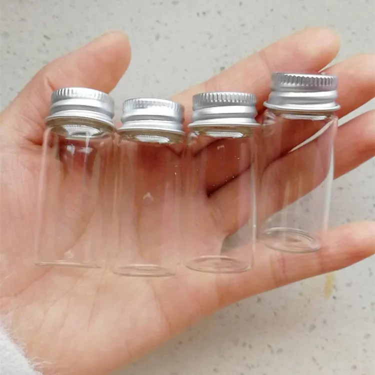 156 X 10ml (22x50mm) Small Empty Sample Vials Clear Glass Bottles With Aluminium capin Bottles