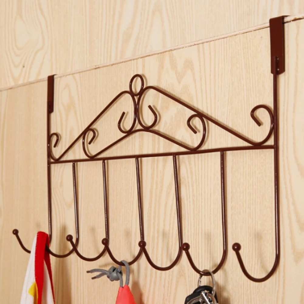 Cabinet Door Back Hooks Stainless Steel 7 Hanger Free Of Adhesive Clothes Towel Hanging | Дом и сад