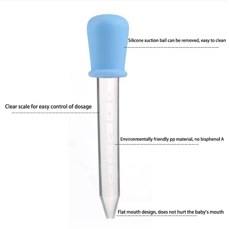 1 шт., 5 мл, Детские принадлежности для кормления, силиконовые Пластиковые Соковыжималки Для лекарств, дозатор для жидкого Пипетка для глаз
