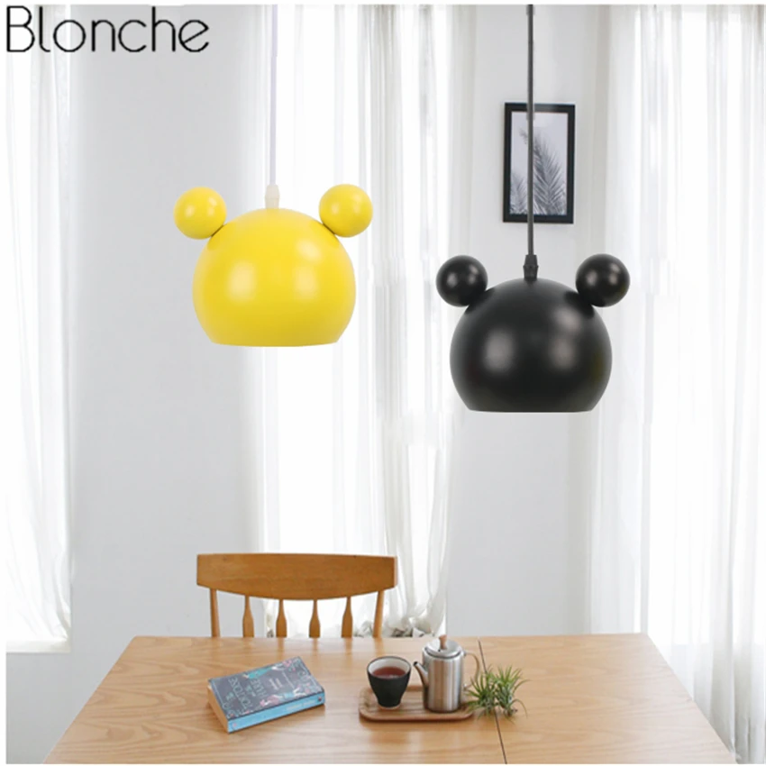 Nordic Mickey Led Pendant Lights Modern Hanging Lamp For Children S Nordic Mickey Led Pendant Lights Modern Hanging Lamp For Children S Room Kids Bedroom Light Fixture Home Loft Decor Luminaire