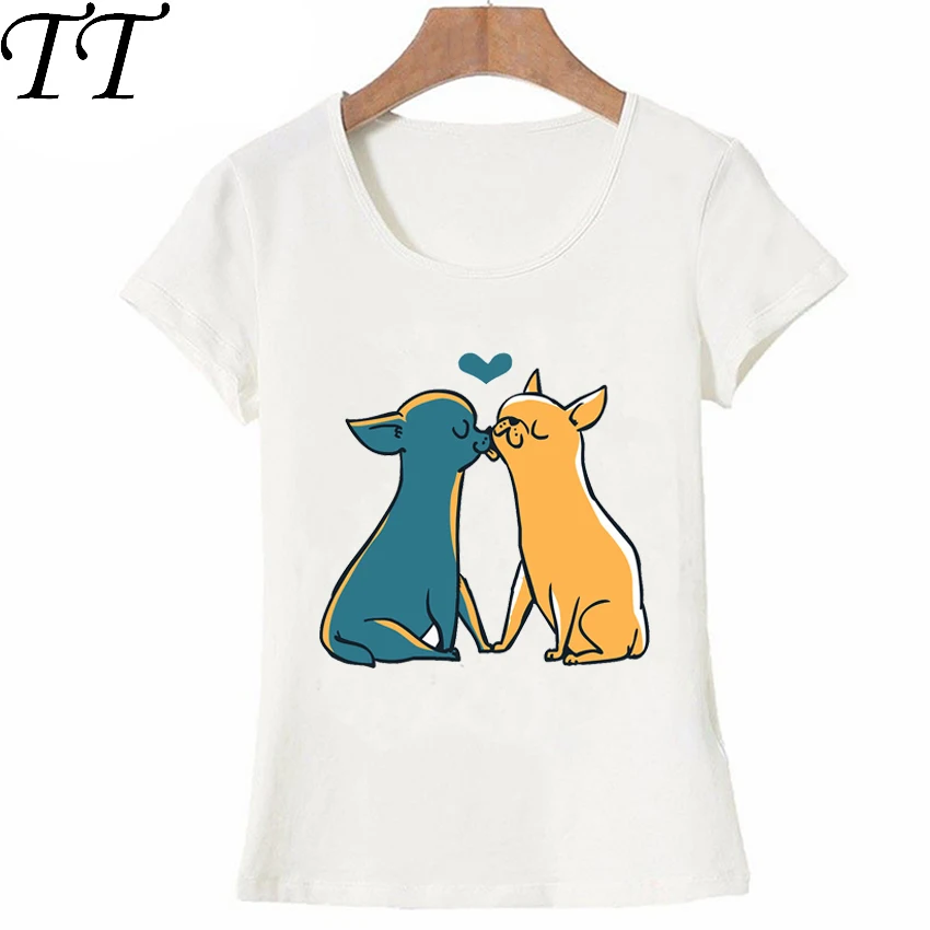 

Chihuahua Kisses Design T-shirt Fashion Women T-Shirt I Love Chihuahua Dog Print T Shirts Female Casual Tees Summer Tops