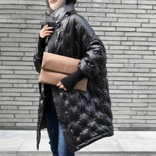 Зимняя женская куртка, зимняя одежда, 90% белый утиный пух, пальто для женщин, свободная, длинная, теплая, толстая парка, пуховая куртка оверсайз