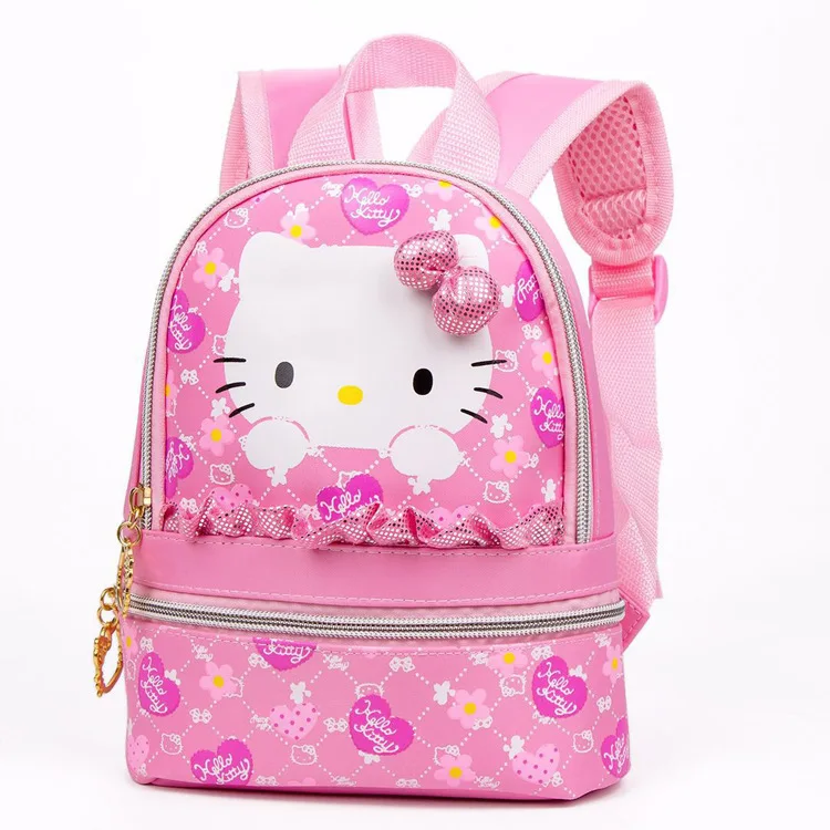 Милый Hello kitty девушка рюкзак сумка кошелек KW-1074 - Цвет: Pink2