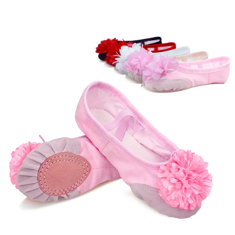 Girls Toddler Ballet Dancing Shoe Cute Flower Decoration