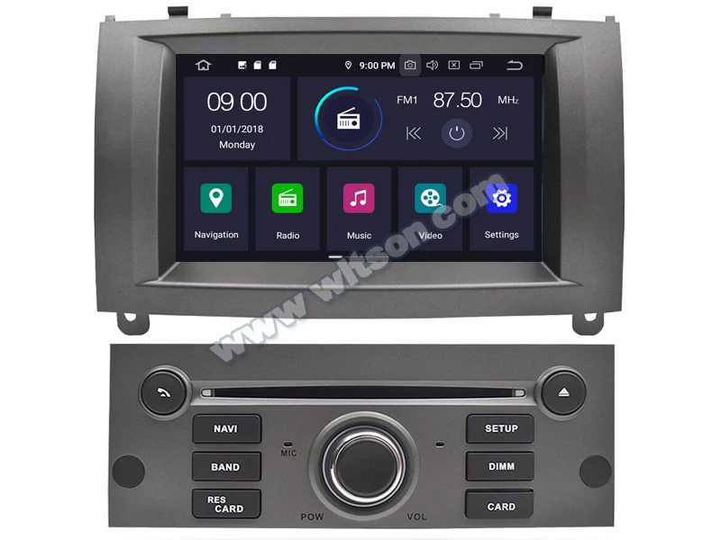 Discount 7" Octa-Core Android 9.0 Pie OS Car DVD Multimedia Navigation GPS Radio for Peugeot 407 2003-2010 with OBD2 Adapter Support 5