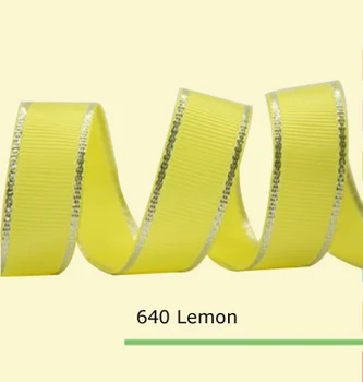 

1-1/2" inch (38mm) Silver Metallic Edge Grosgrain Ribbons 21 colors in stock