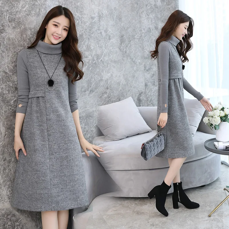 Ladies Woolen Dress For Women Knit Long 